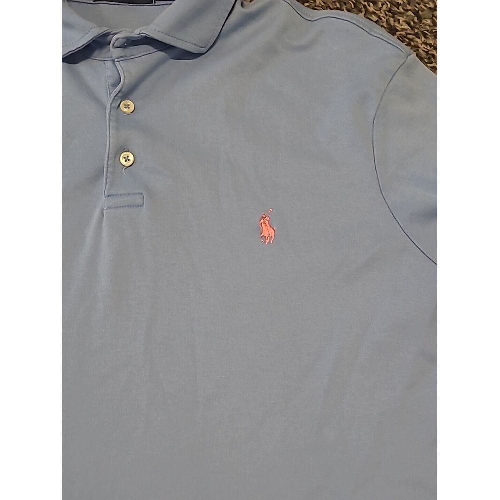 Ralph Lauren Polo Shirt Mens XL Blue Solid Soft Cotton Short Sleeve - Picture 4 of 7